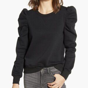 Rebecca Minkoff Janine Top Black Puff Sleeve Goth Victorian Capsule Sweatshirt